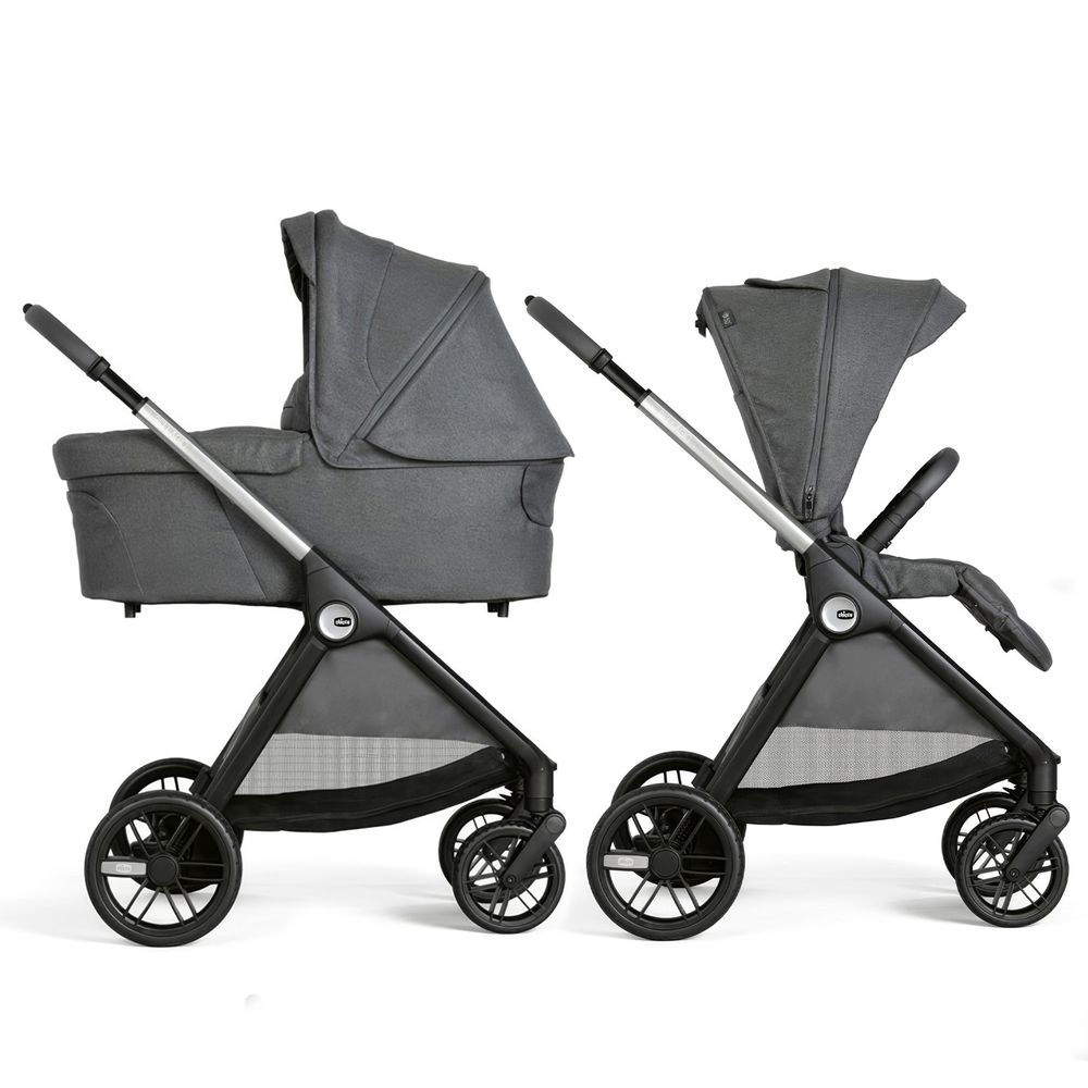 Chicco Bellagio 2 - коляска 2 в 1, из натуральных бамбуковых волокон, мягкая амортизация, телескопическая родительская ручка, легко складывается • Dark Grey (87183.45.01)