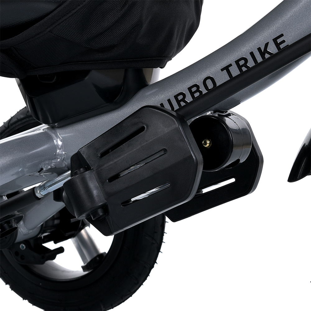 Turbo Trike MT 1007-8 - детский трехколесный велосипед с родительской ручкой, поворотное сиденье, пульт ДУ • Светло-серый