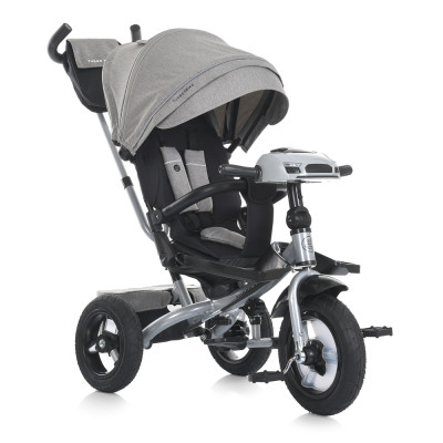 Turbo Trike MT 1007-8 - дитячий триколісний велосипед з батьківською ручкою, поворотне сидіння, пульт ДК • Світло-сірий Turbo Trike MT 1007-8 - дитячий триколісний велосипед з батьківською ручкою, поворотне сидіння, пульт ДК • Світло-сірий