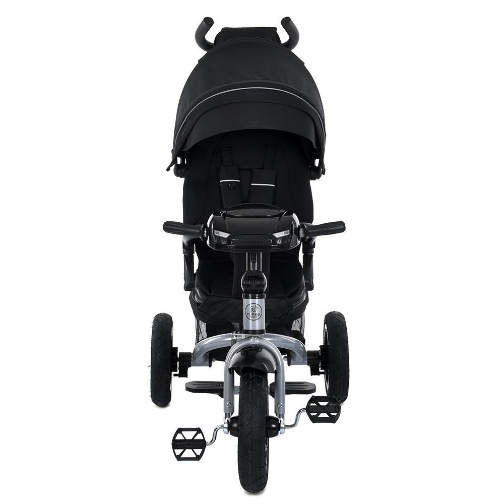 Turbo Trike MT 1007-1 - дитячий триколісний велосипед з батьківською ручкою, поворотне сидіння, пульт ДК • Чорний