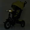 Turbo Trike MT 1007-10 - дитячий триколісний велосипед з батьківською ручкою, поворотне сидіння, пульт ДК • Жовтий