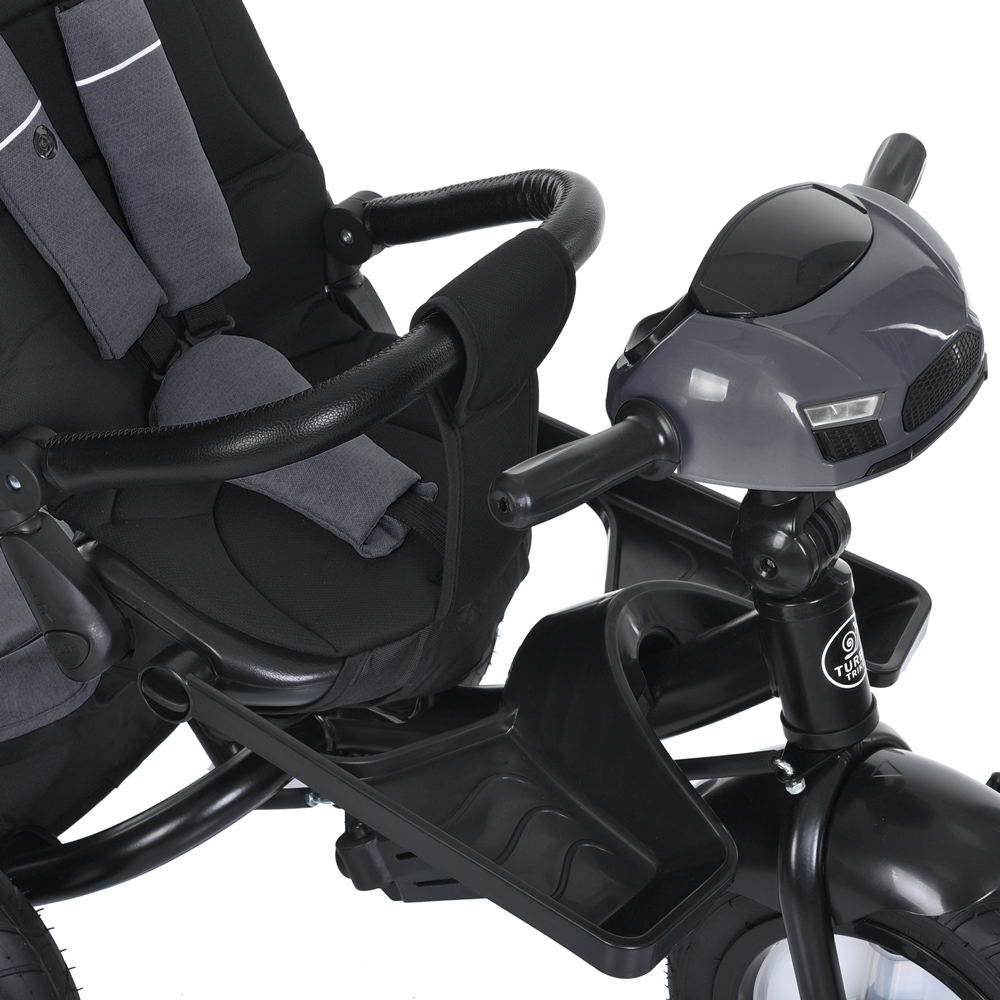Turbo Trike MT 1007-9 - дитячий триколісний велосипед з батьківською ручкою, поворотне сидіння, пульт ДК • Темно-синій