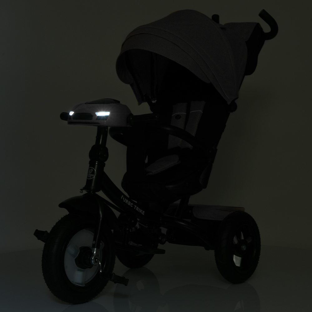 Turbo Trike MT 1007-9 - дитячий триколісний велосипед з батьківською ручкою, поворотне сидіння, пульт ДК • Темно-синій