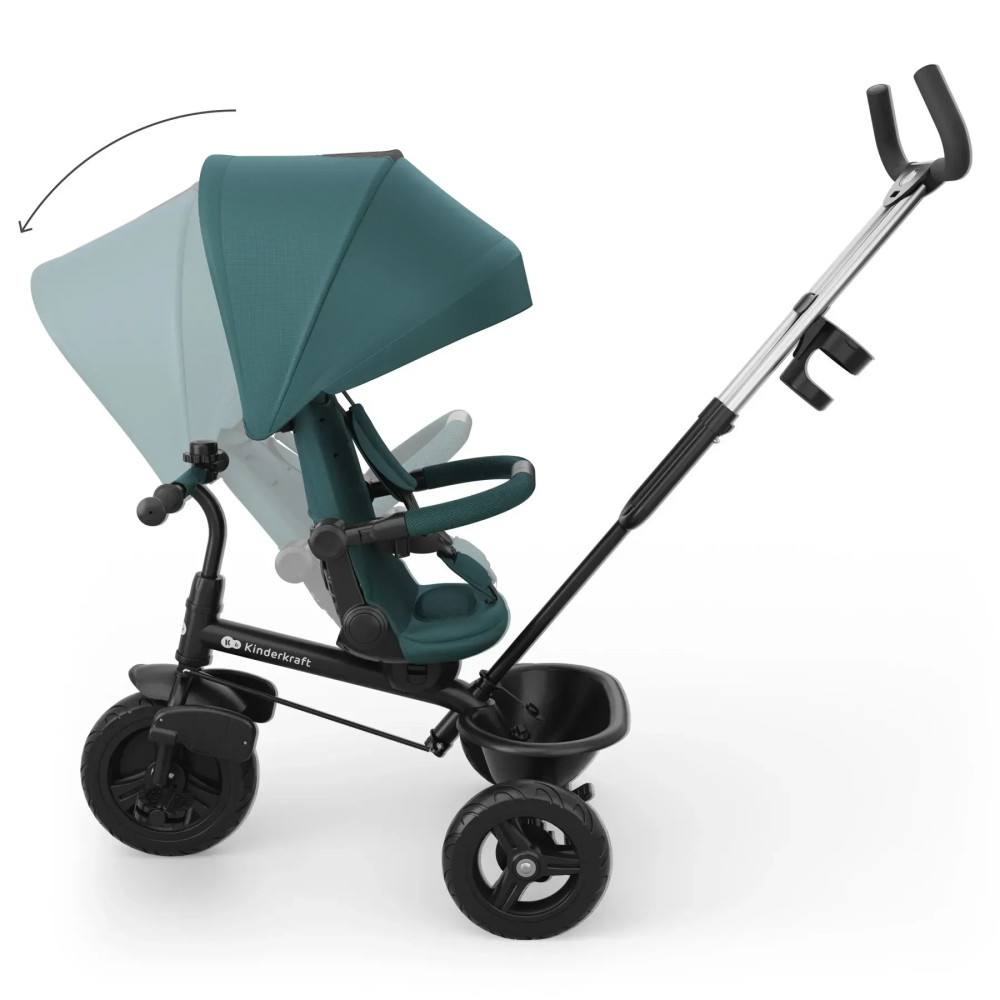 Kinderkraft Aston 2 Plus - дитячий триколісний велосипед із батьківською ручкою 6в1, поворотне сидіння • Green (KRASTO02GREPL00)