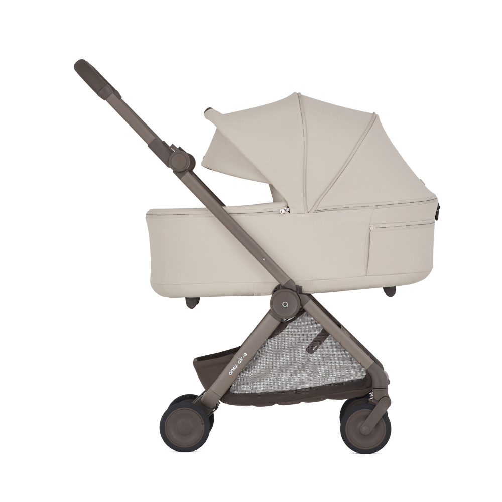 Anex Air-Q - легка дитяча коляска 2в1, компактний візок для подорожей, люлька складається разом із рамою до розміру ручної поклажі • Vanille