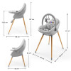 Kinderkraft Fini Up - стульчик для кормления, шезлонг, детский стульчик до 20 кг • Grey (KHFINIUPGRY0000)