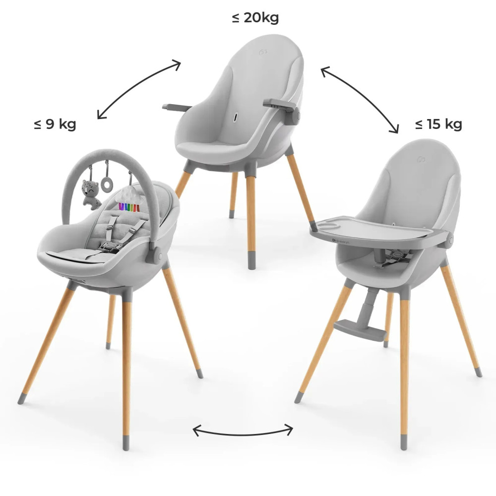 Kinderkraft Fini Up - стульчик для кормления, шезлонг, детский стульчик до 20 кг • Grey (KHFINIUPGRY0000) Kinderkraft Fini Up - стульчик для кормления, шезлонг, детский стульчик до 20 кг • Grey (KHFINIUPGRY0000)