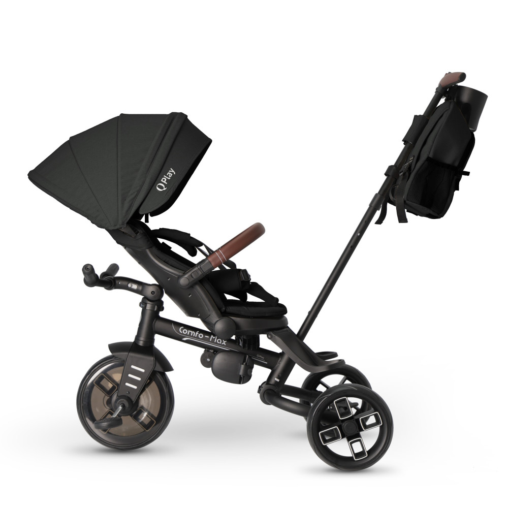 Qplay Comfo Max T70 - детский трехколесный складной велосипед 7в1 • Black