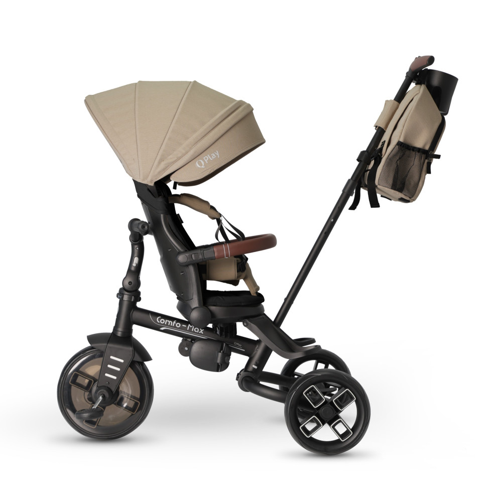 Qplay Comfo Max T70 - детский трехколесный складной велосипед 7в1 • Brown