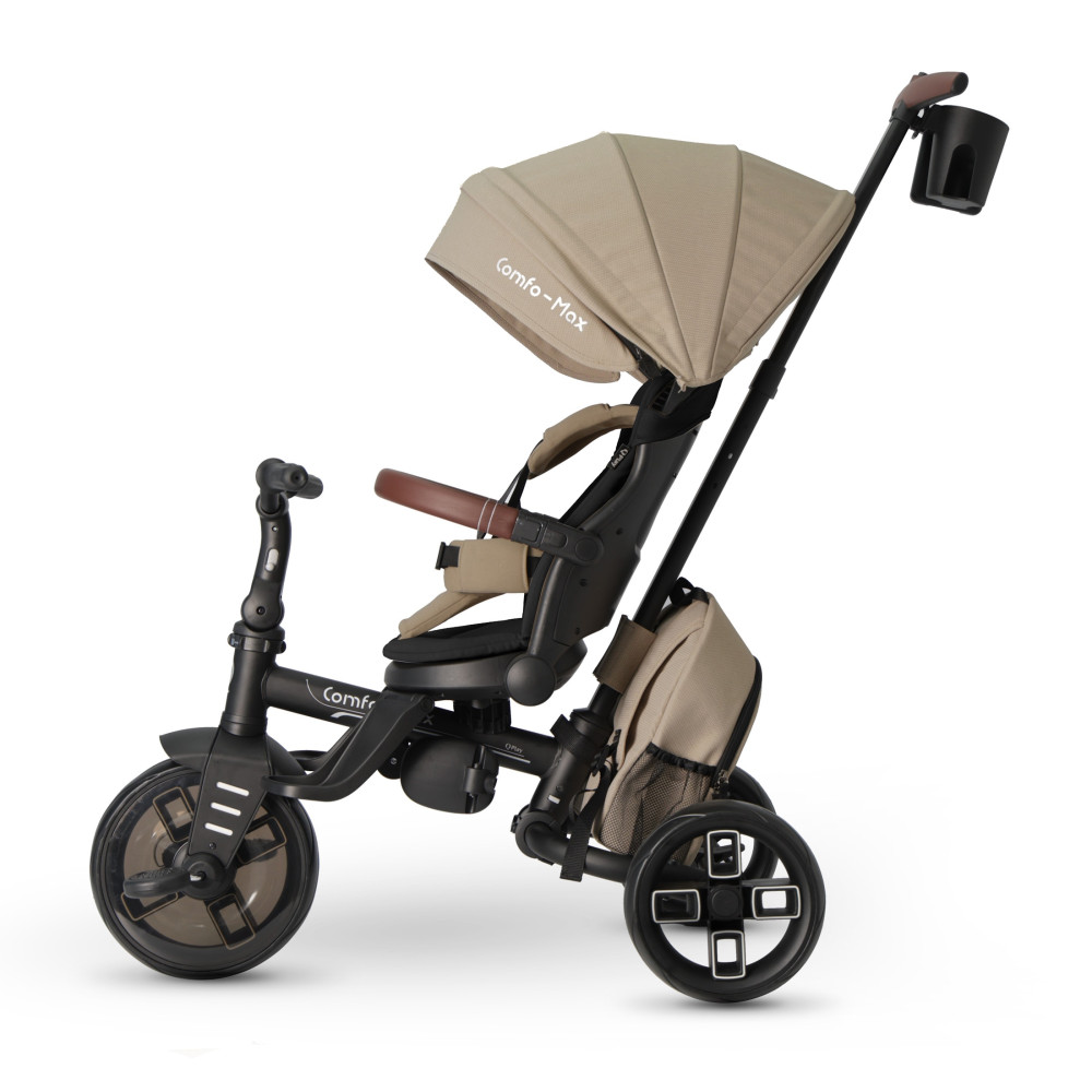 Qplay Comfo Max T70 - детский трехколесный складной велосипед 7в1 • Brown