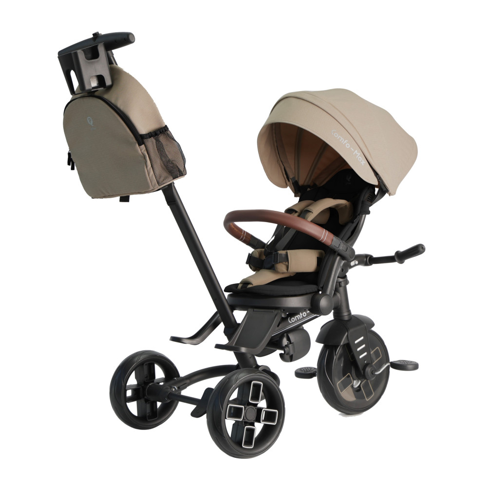Qplay Comfo Max T70 - детский трехколесный складной велосипед 7в1 • Brown