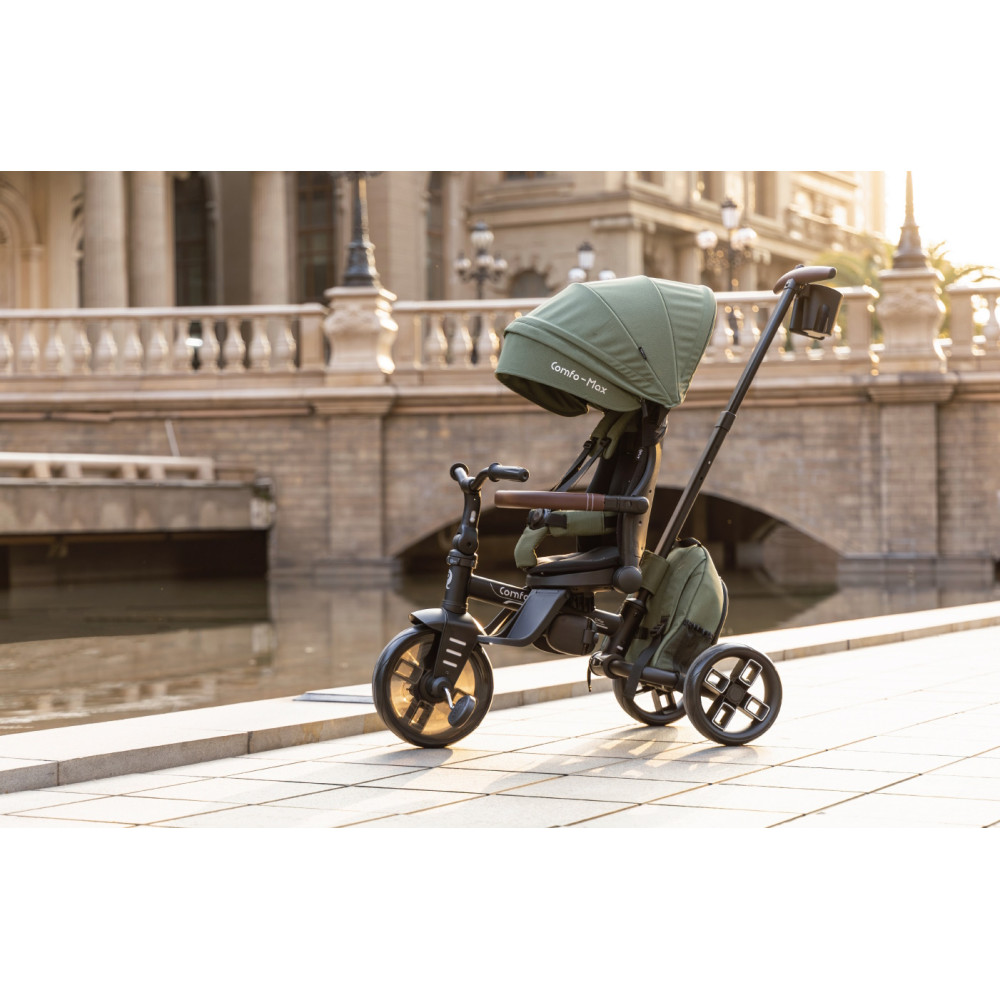 Qplay Comfo Max T70 - детский трехколесный складной велосипед 7в1 • Green
