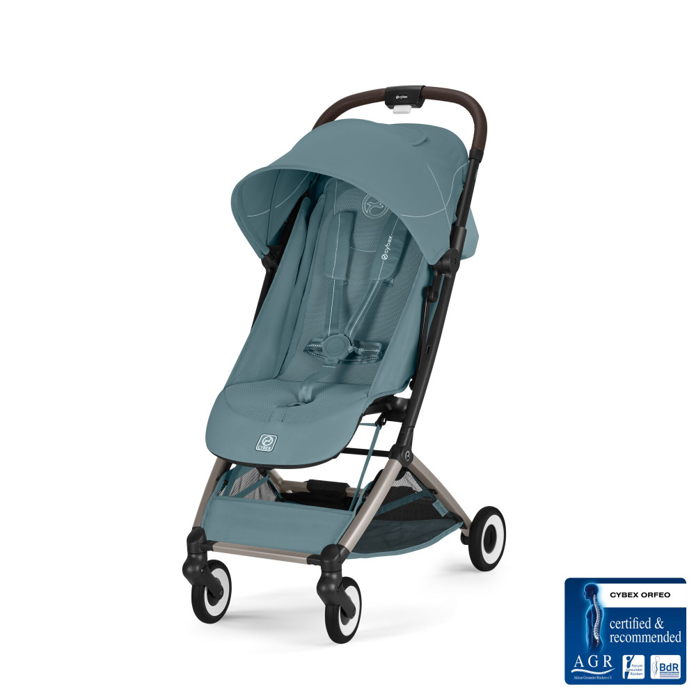 Cybex Orfeo - легкая прогулочная коляска для путешествий, складывается до размера ручной клади • Stormy Blue