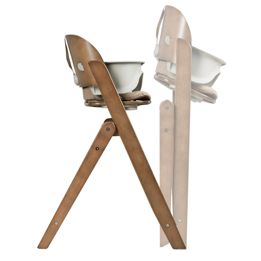 Carrello Focus CRL-16801 - дерев’яний стільчик-трансформер для годування, шезлонг для новонародженого, витримує навантаження до 130 кг • Moka Brown