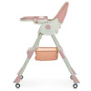 Bambi M 6302 - стульчик для кормления, складной, экокожа • Pink