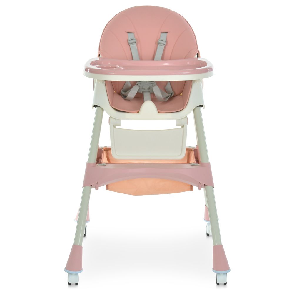 Bambi M 6302 - стульчик для кормления, складной, экокожа • Pink