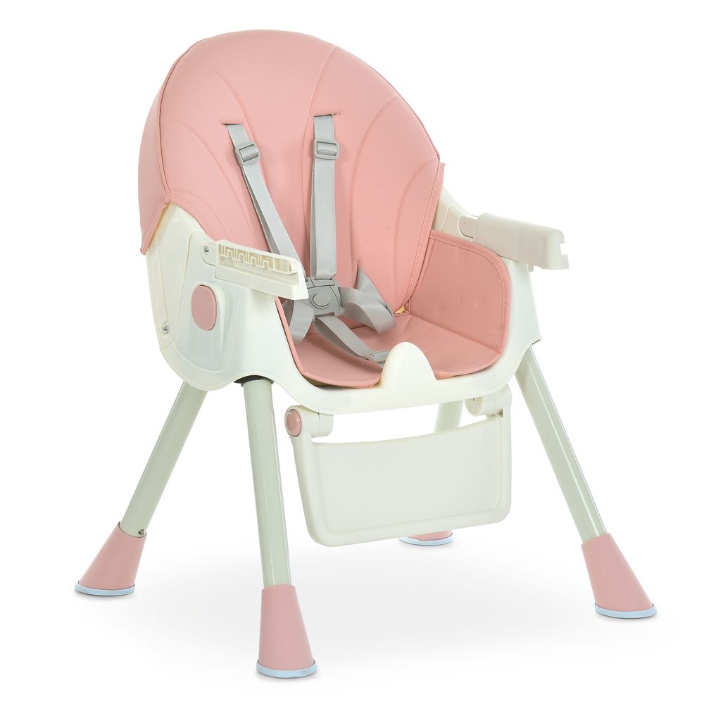 Bambi M 6302 - стульчик для кормления, складной, экокожа • Pink