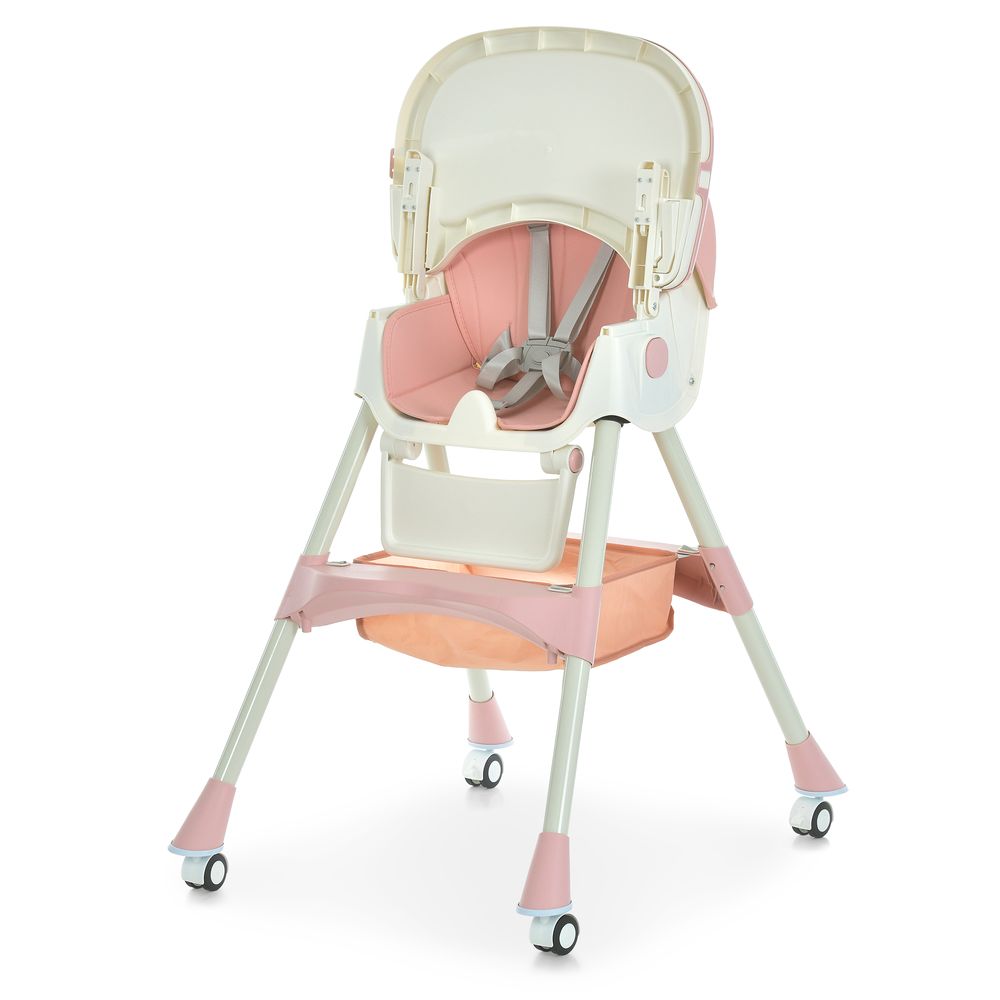 Bambi M 6302 - стульчик для кормления, складной, экокожа • Pink