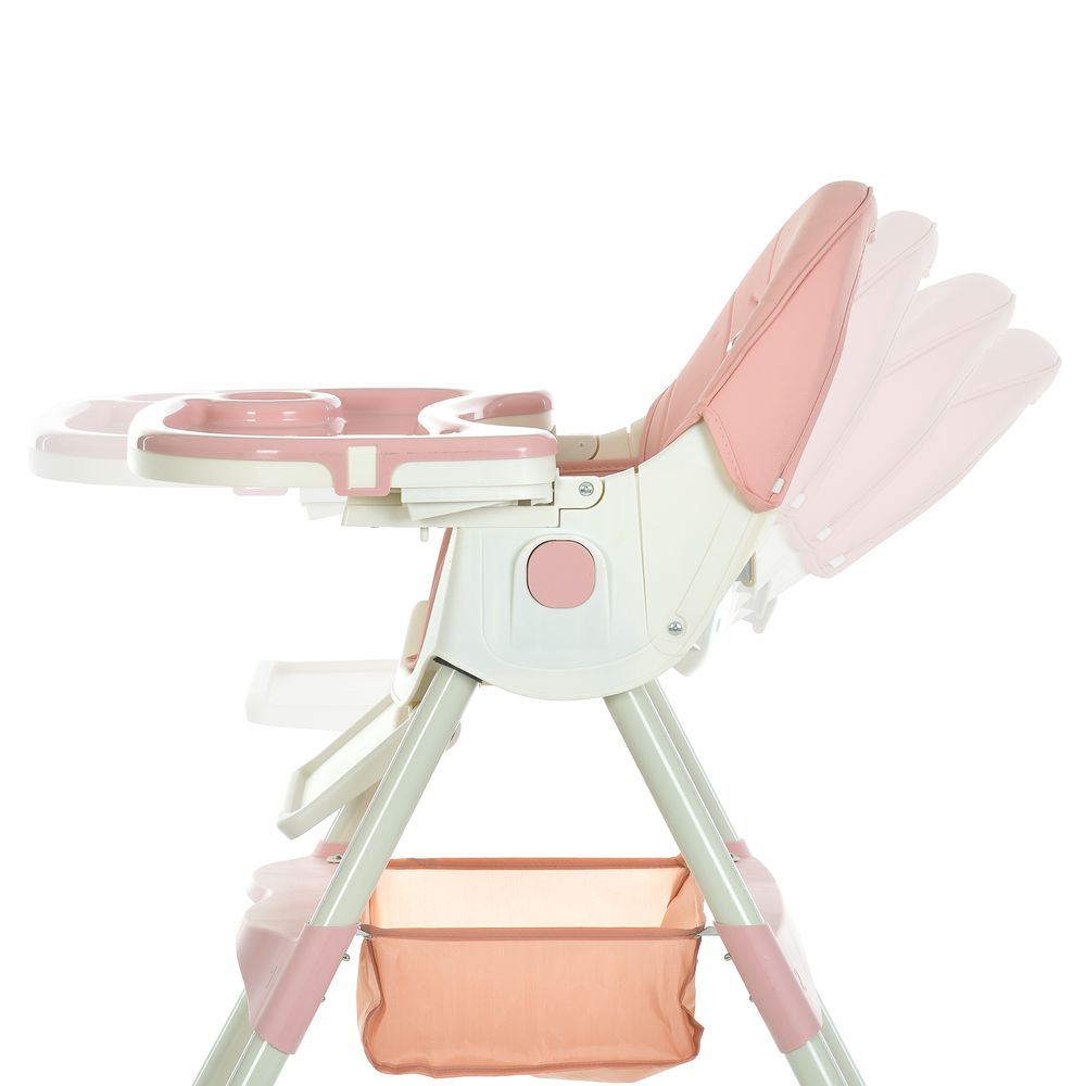 Bambi M 6302 - стульчик для кормления, складной, экокожа • Pink