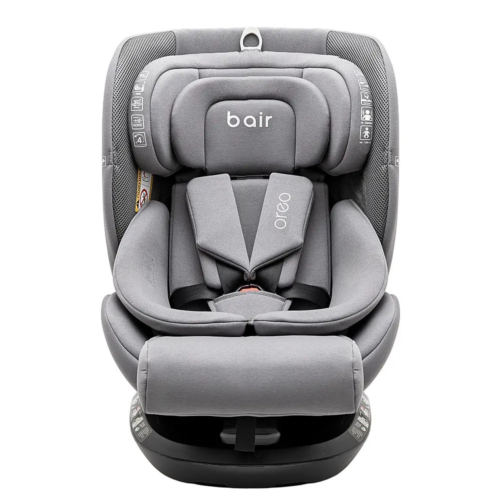 Bair Oreo 360 i–Size - дитяче автокрісло (0 – 12 років /40 - 150 см /0 – 36 кг) з функцією повороту 360, кріплення ISOFIX та Top Tether (якірний ремінь) • Graphite Midnight (BO-02)