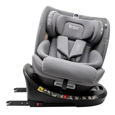 Bair Oreo 360 i–Size - детское автокресло (0 – 12 лет /40 - 150 см /0 – 36 кг), с функцией поворота 360, крепление Isofix и Top Tether (якорный ремень) • Graphite Midnight (BO-02)