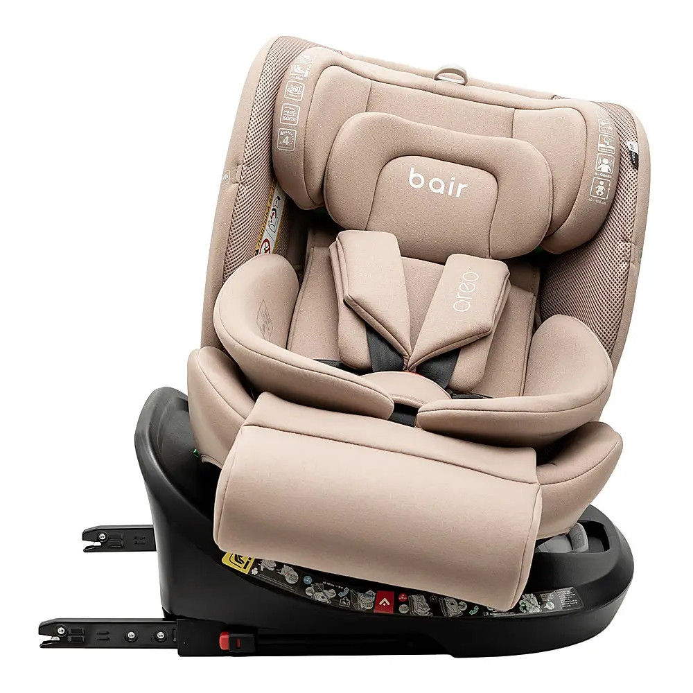 Bair Oreo 360 i–Size - дитяче автокрісло (0 – 12 років /40 - 150 см /0 – 36 кг) з функцією повороту 360, кріплення ISOFIX та Top Tether (якірний ремінь) • Beige (BO-03)
