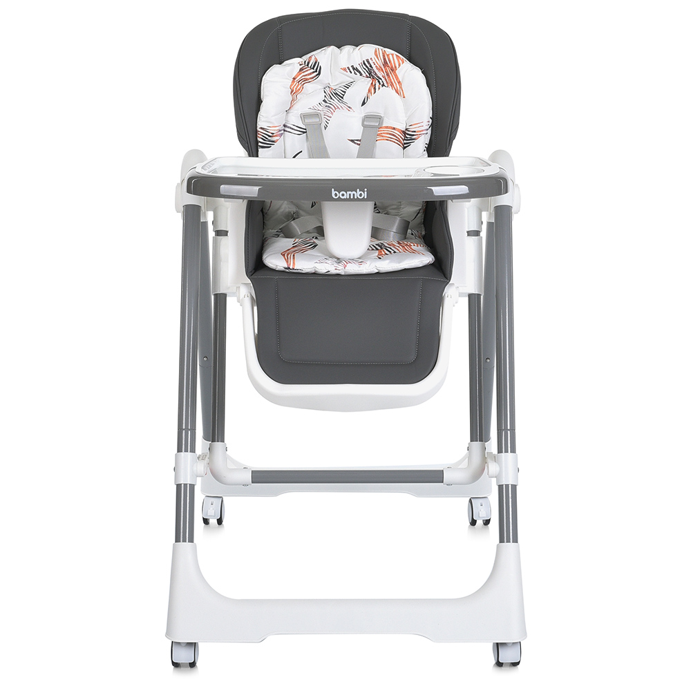 Bambi M 5897 - стільчик для годування 2в1 з механичним заколисуванням • Gray Bambi M 5897 - стільчик для годування 2в1 з механичним заколисуванням • Gray