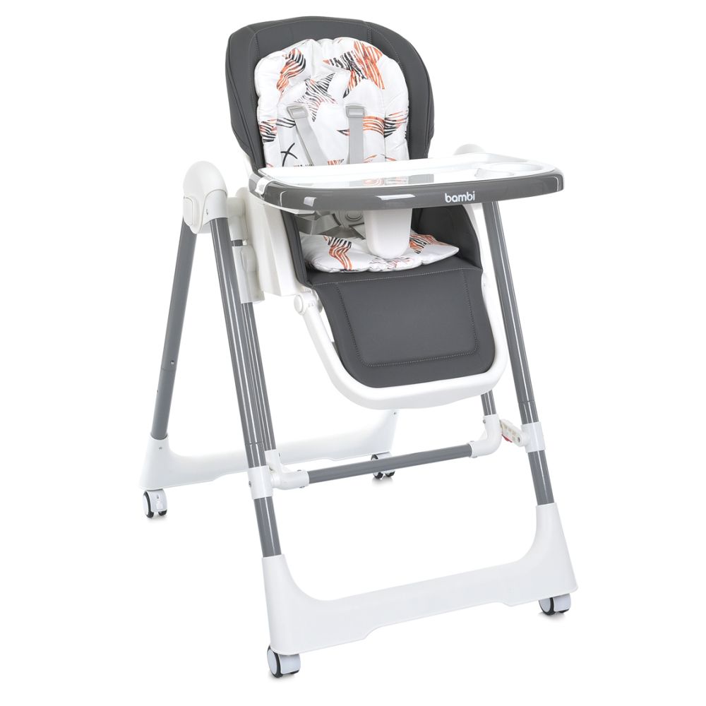 Bambi M 5897 - стільчик для годування 2в1 з механичним заколисуванням • Gray