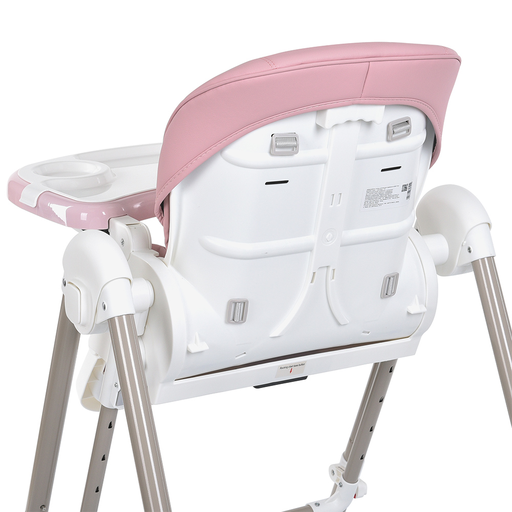 Bambi M 5897 - стільчик для годування 2в1 з механичним заколисуванням • Pink Bambi M 5897 - стільчик для годування 2в1 з механичним заколисуванням • Pink