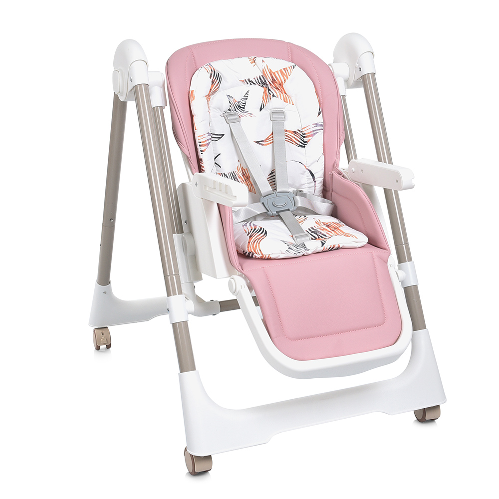 Bambi M 5897 - стільчик для годування 2в1 з механичним заколисуванням • Pink Bambi M 5897 - стільчик для годування 2в1 з механичним заколисуванням • Pink