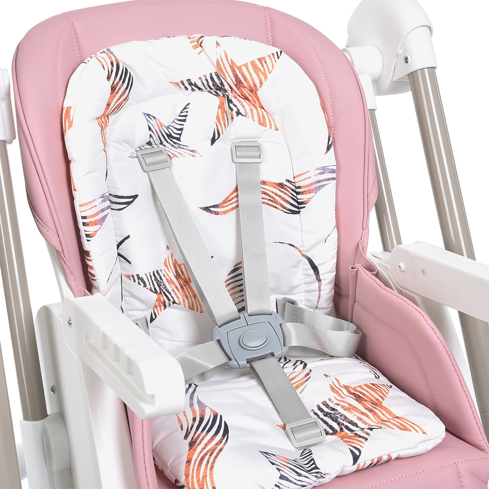 Bambi M 5897 - стільчик для годування 2в1 з механичним заколисуванням • Pink Bambi M 5897 - стільчик для годування 2в1 з механичним заколисуванням • Pink