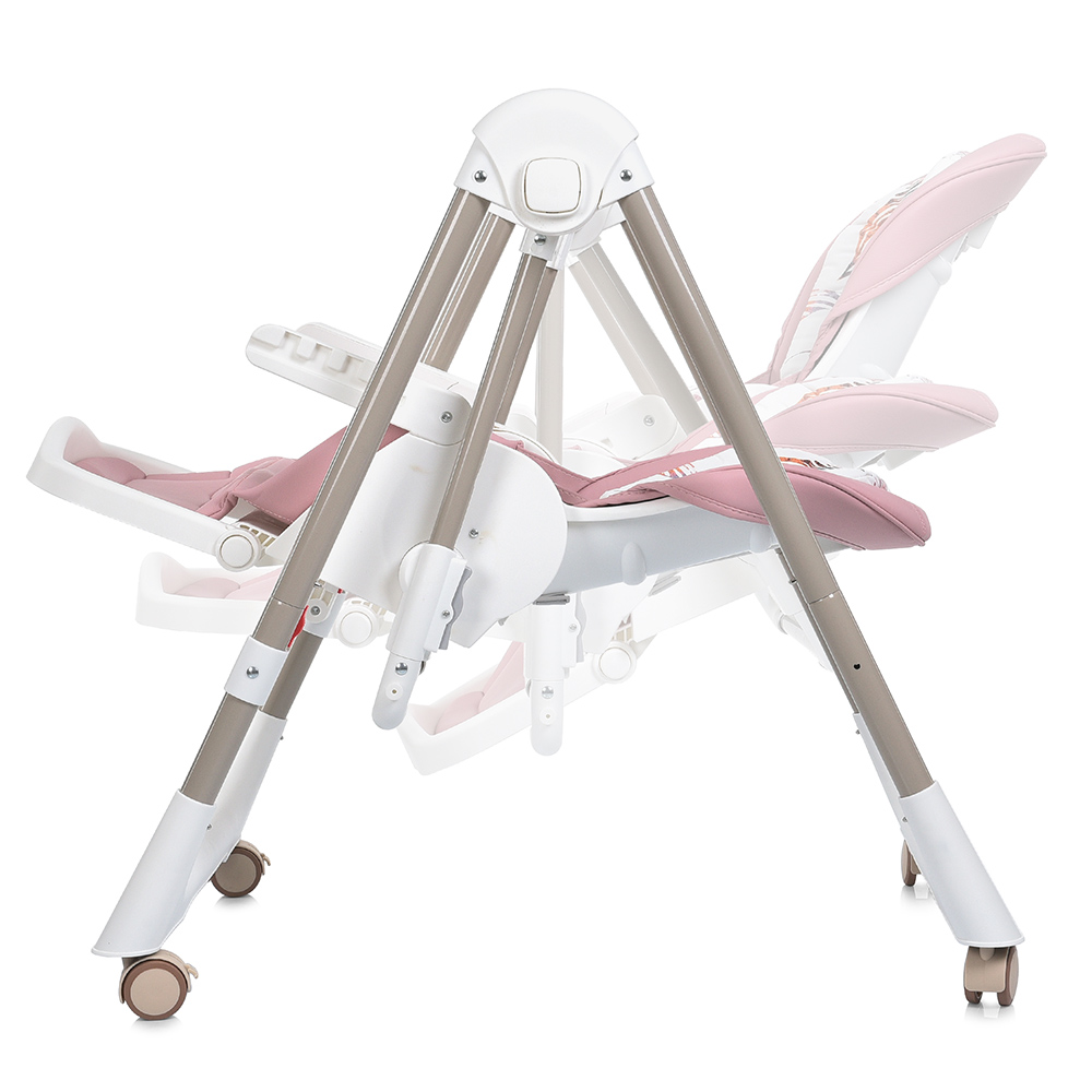 Bambi M 5897 - стільчик для годування 2в1 з механичним заколисуванням • Pink Bambi M 5897 - стільчик для годування 2в1 з механичним заколисуванням • Pink