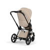 Комплект 2в1 Cybex Priam - детская коляска премиум, люлька складывается вместе с рамой • Cozy Beige / Matt Black Frame