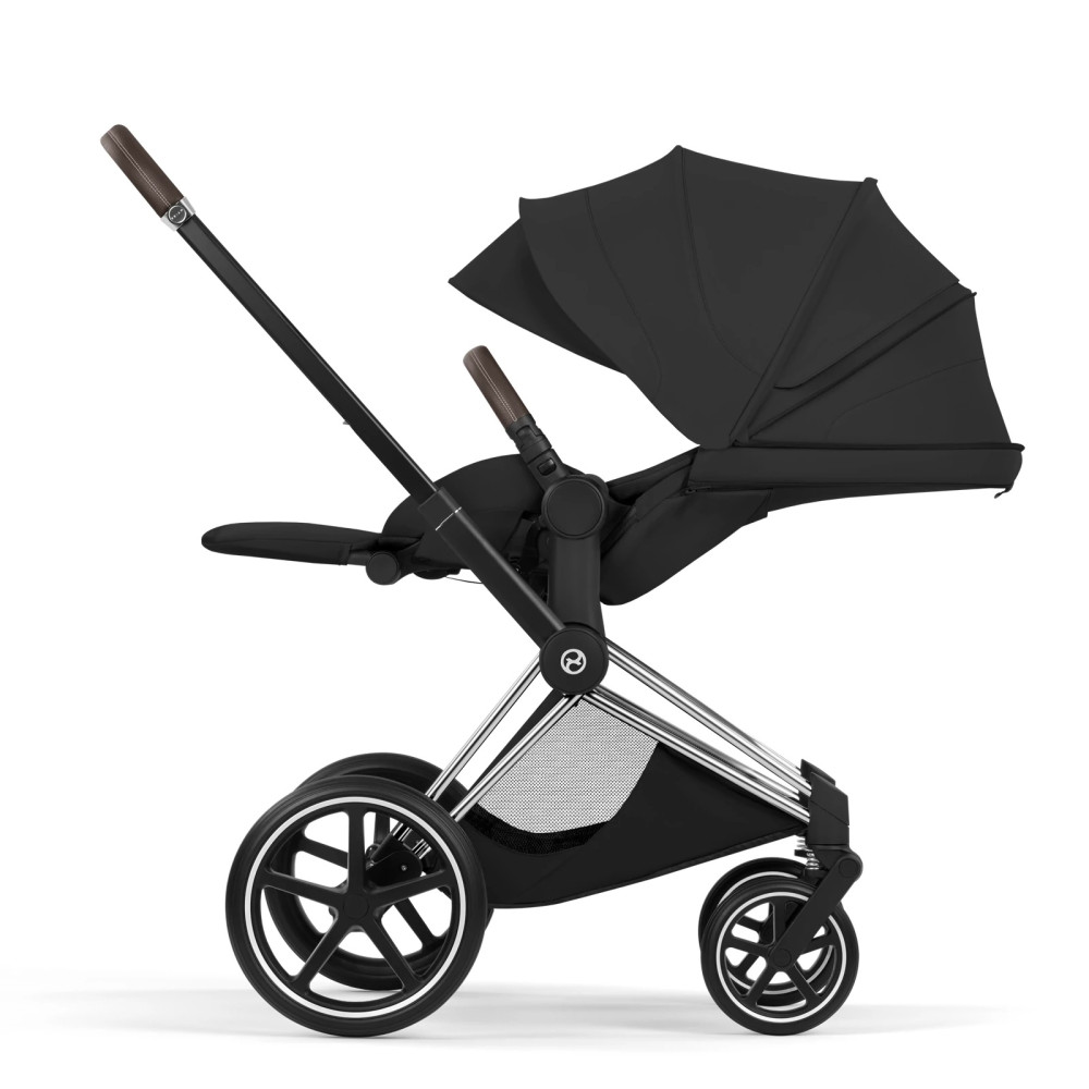 Cybex Priam 5.0 - детская премиум-коляска 2в1, люлька складывается вместе с шасси • Sepia Black/Chrome