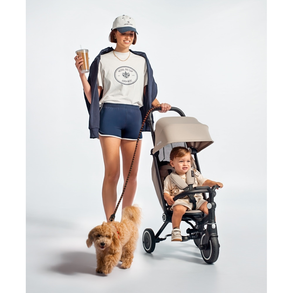 smarTrike Wonder Max - дитяча коляска-велосипед, компактне складання • Stone Beige