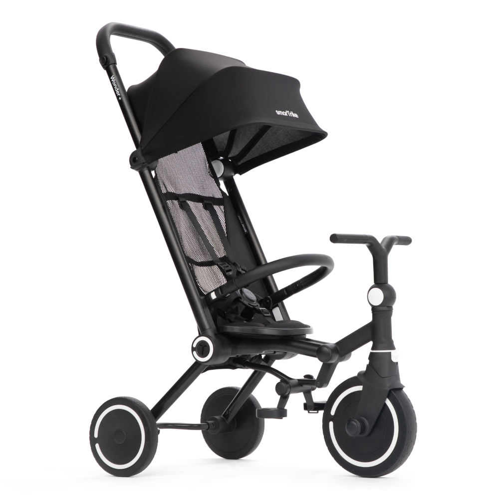 smarTrike Wonder Plus - детская коляска-велосипед, компактное складывание • Storm black