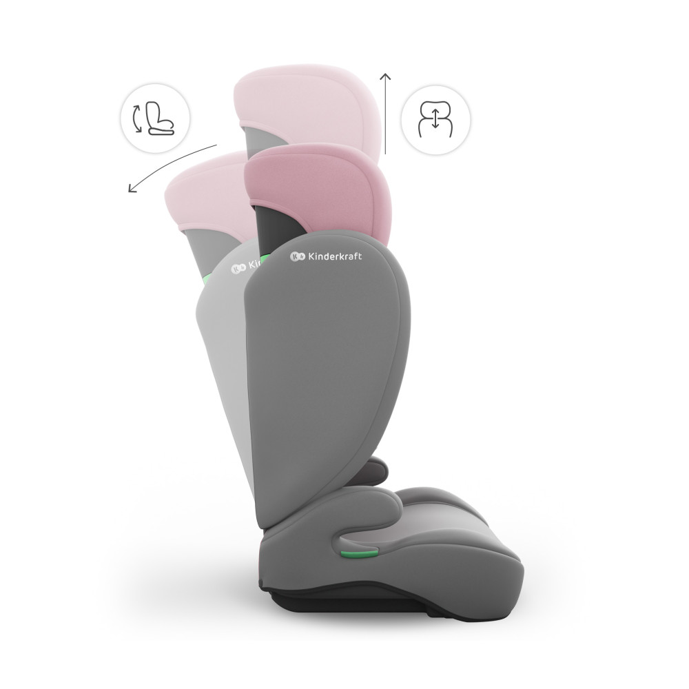 Kinderkraft i-Spark 2 Plus i-Size - дитяче автокрісло (від 3.5 до 12 років / 100 - 150 см) • Pink (KCISPA02PNKPL00)