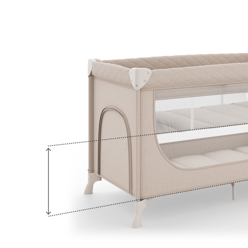 Kinderkraft Leody Up - ліжко-манеж з пеленатором • Beige (KCLEODUPBEG00AC)