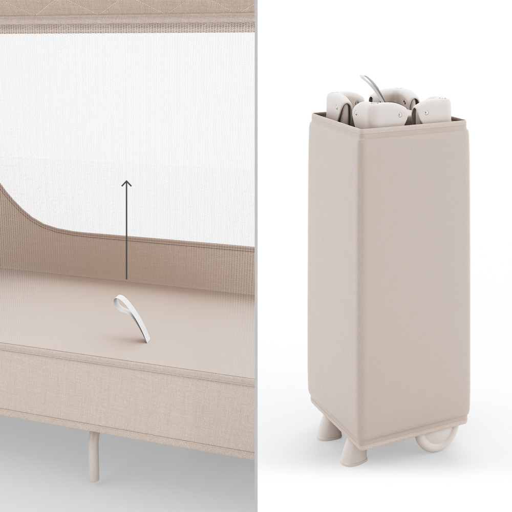 Kinderkraft Leody Up - ліжко-манеж з пеленатором • Beige (KCLEODUPBEG00AC)