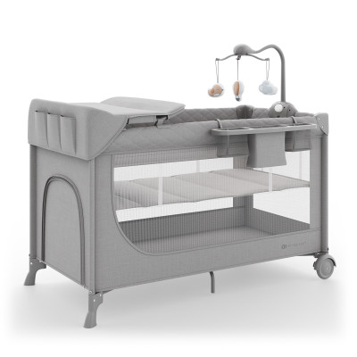 Kinderkraft Leody Up - ліжко-манеж з пеленатором • Grey (KCLEODUPGRY00AC)