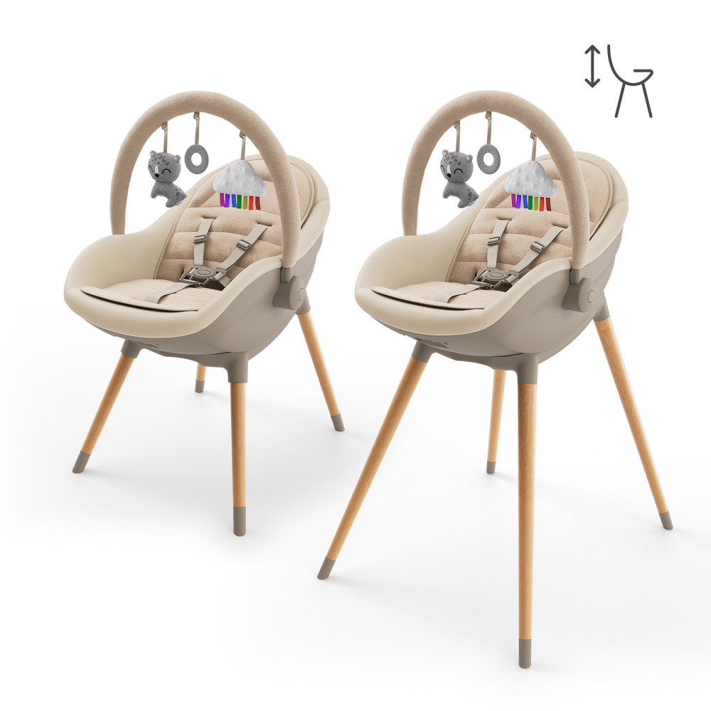 Kinderkraft Fini Up - стільчик для годування, шезлонг, дитячий стільчик до 20 кг • Beige (KHFINIUPBEG0000) Kinderkraft Fini Up - стільчик для годування, шезлонг, дитячий стільчик до 20 кг • Beige (KHFINIUPBEG0000)