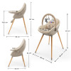 Kinderkraft Fini Up - стільчик для годування, шезлонг, дитячий стільчик до 20 кг • Beige (KHFINIUPBEG0000)
