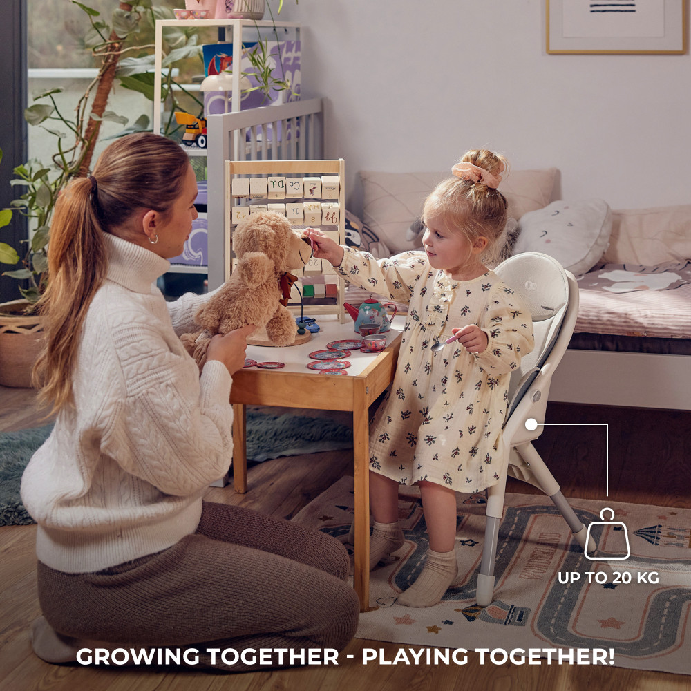 Kinderkraft Dinnly - детский стульчик для кормления 2 в 1 • Beige (KHDINN00BEG0000)