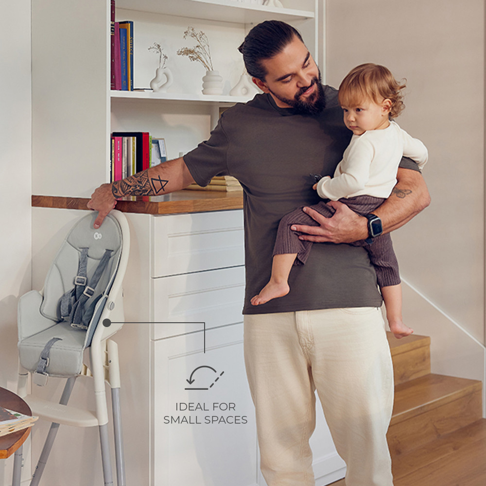 Kinderkraft Dinnly - детский стульчик для кормления 2 в 1 • Beige (KHDINN00BEG0000)