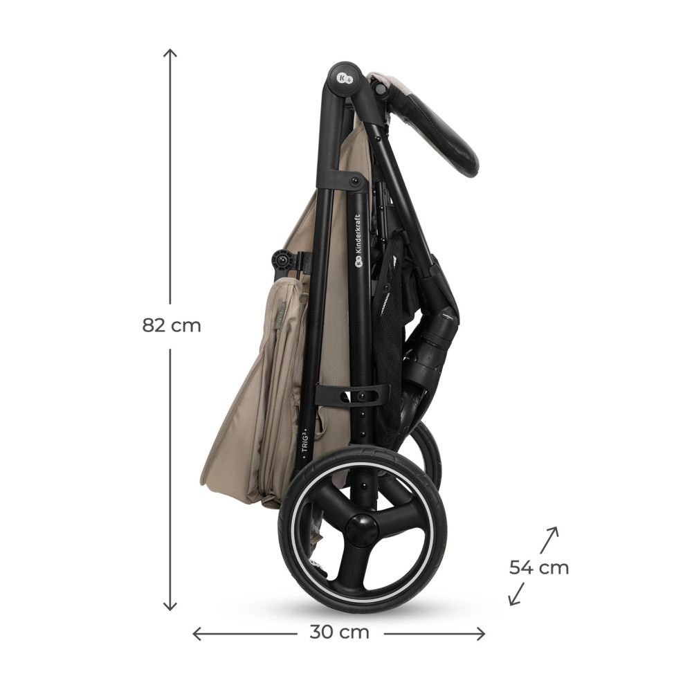 Kinderkraft Trig 3 Tray - прогулянковий візок із дитячим підносом, коляска з великими колесами • Beige (KSTRIG03BEG000T)