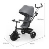 Kinderkraft Aston 2 Plus - дитячий триколісний велосипед із батьківською ручкою 6в1, поворотне сидіння • Grey (KRASTO02GRYPL00)