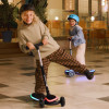 Kinderkraft Raket - трёхколёсный детский самокат, с поворотной системой балансировки, RGB подсветкой, лёгкой сборкой, регулируемой высотой • Beige (KRRAKE00BEG0000)