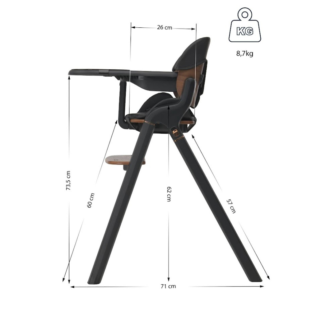 Espiro Allure - стульчик для кормления 2в1, максимальная нагрузка до 80 кг • 11 Timber Black Espiro Allure - стульчик для кормления 2в1, максимальная нагрузка до 80 кг • 11 Timber Black