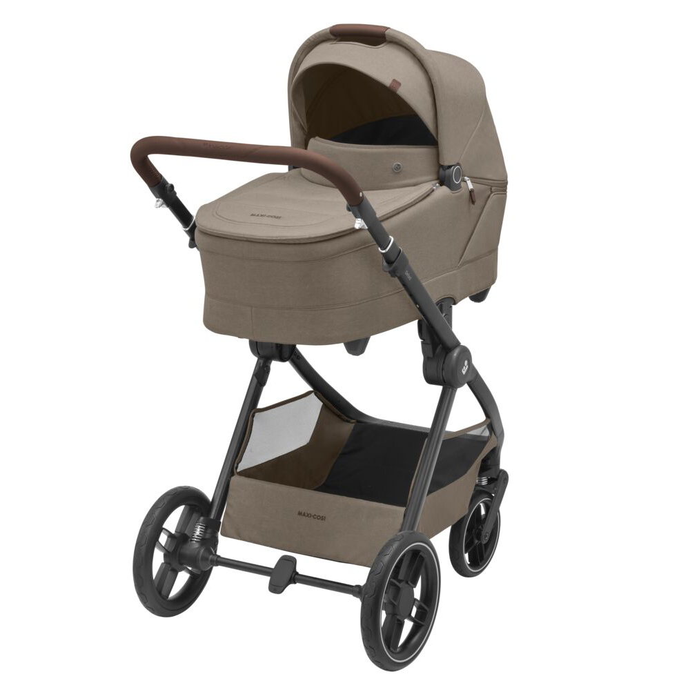 Maxi-Cosi Oxford+ - универсальная коляска 2 в 1, люлька Maxi-Cosi Sense, реверсивный прогулочный блок, мягкая амортизация • Twillic Truffle
