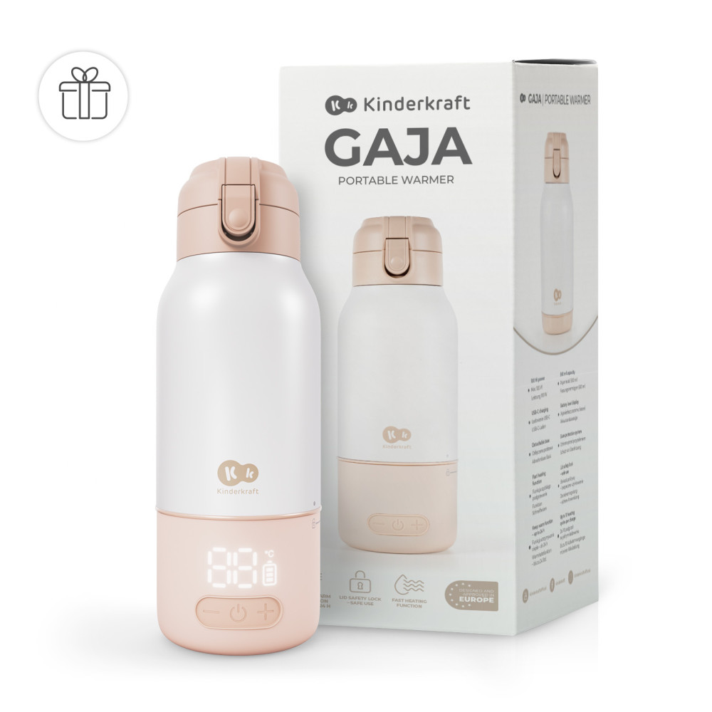 Kinderkraft Gaja - портативный подогреватель для молока и термос 2в1, объем 500 мл • Beige (KEGAJA00BEG0000)